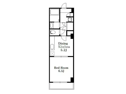 アルシオネ武蔵野(1DK/5階)の間取り写真