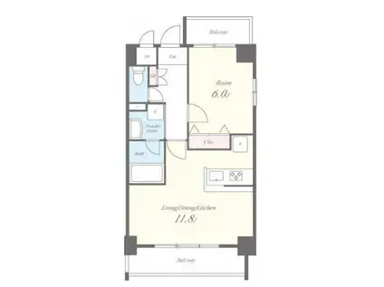 VOYAGE ヴォヤージュ(1LDK/7階)の間取り写真