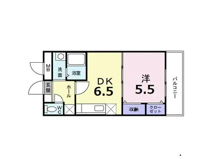 ラグーナ(1DK/2階)の間取り写真