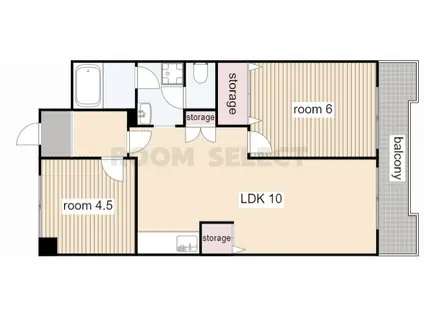 ロンシャン金山(2LDK/9階)の間取り写真