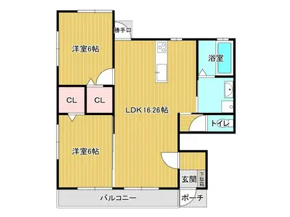 ＪＲ篠栗線 天道駅 徒歩30分 2階建 新築(2LDK/1階)の間取り写真