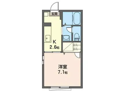 メイフェア(1K/1階)の間取り写真