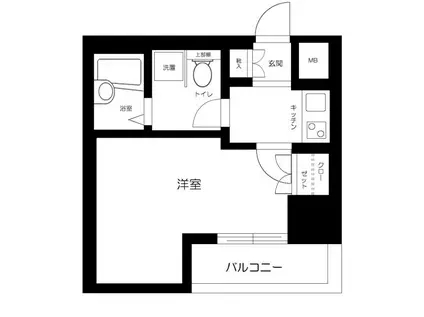 スカイコート日本橋人形町 第5(1K/6階)の間取り写真