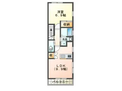 サンラファエル(1LDK/2階)の間取り写真