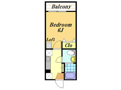 BRUGGE(1K/2階)の間取り写真