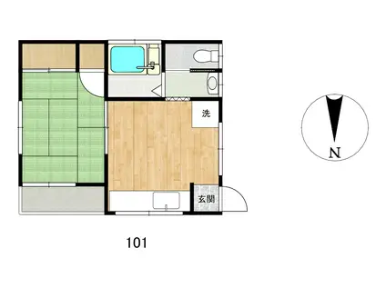 三日月荘(1DK/1階)の間取り写真