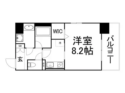 ル・シエル天王寺(1K/5階)の間取り写真