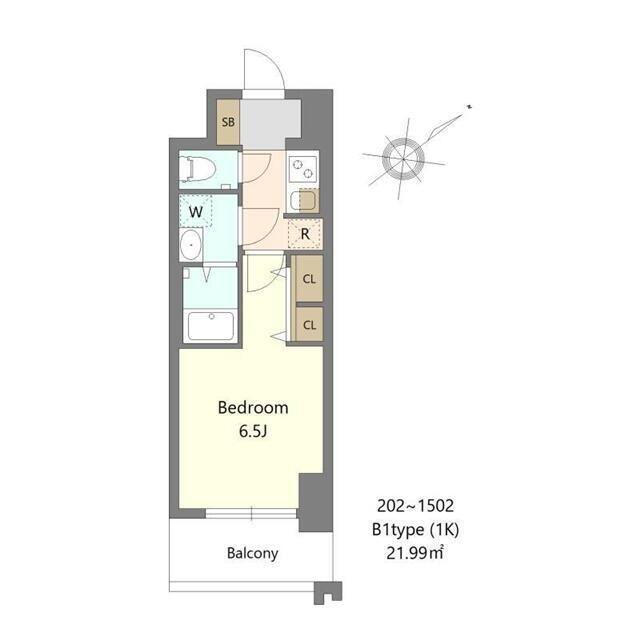 S-RESIDENCE堺BLAZE(1K/13階)の間取り写真