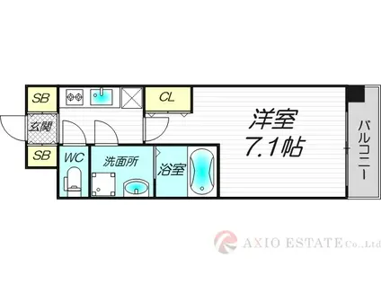 アーバンフラッツ新大阪I(1K/11階)の間取り写真
