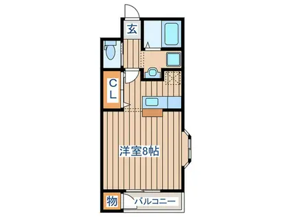 グランシャトレー(ワンルーム/2階)の間取り写真