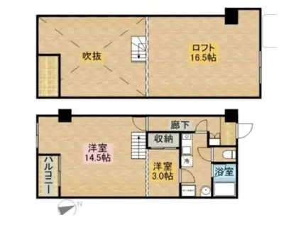 ARCO10 702(2K/7階)の間取り写真