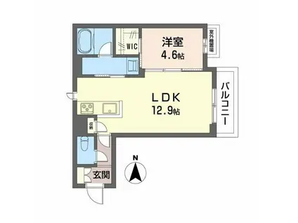 ユーグレイス東島田(1LDK/3階)の間取り写真