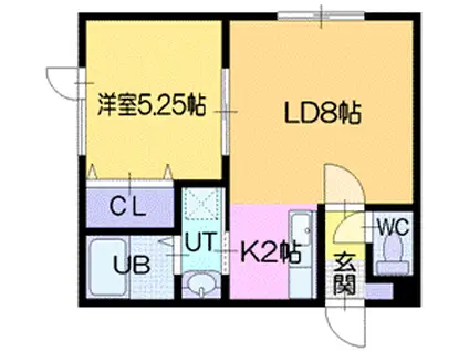 アーバン626(1LDK/2階)の間取り写真