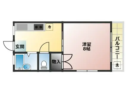 ハイツ河野(1K/1階)の間取り写真