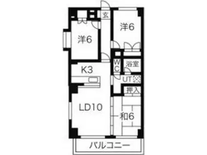 ヴァンヴェール医大前(3LDK/2階)の間取り写真