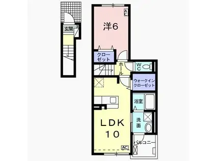 アネックス新田(1LDK/2階)の間取り写真