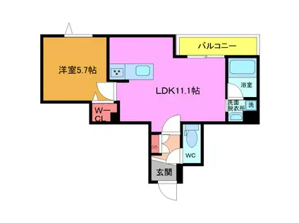 YAMASAN(1LDK/2階)の間取り写真