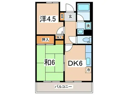 エルム大倉山(2DK/7階)の間取り写真