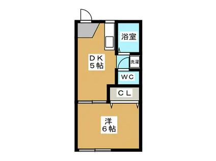 ポンリーブル国立(1DK/1階)の間取り写真