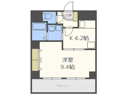 WILL DO堺筋本町(1K/10階)の間取り写真