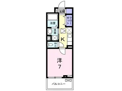 ヴァロ伏見稲荷(1K/1階)の間取り写真