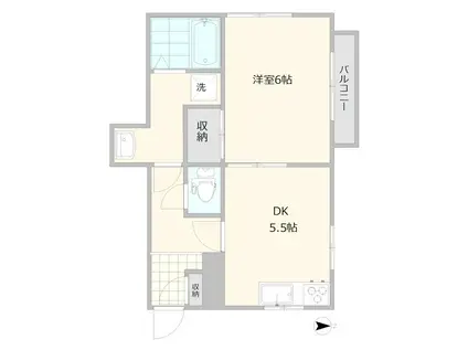 グランメゾン(1DK/2階)の間取り写真