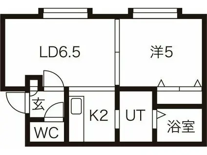 LE CIEL BLEU平岸(1LDK/3階)の間取り写真