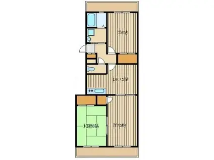 ドルフ高松台(3DK/1階)の間取り写真