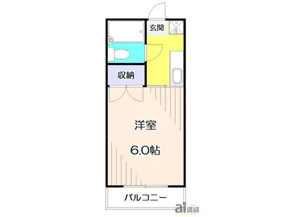 所沢ハイム(1K/2階)の間取り写真