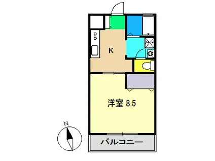 コーポ麦笛(1K/1階)の間取り写真