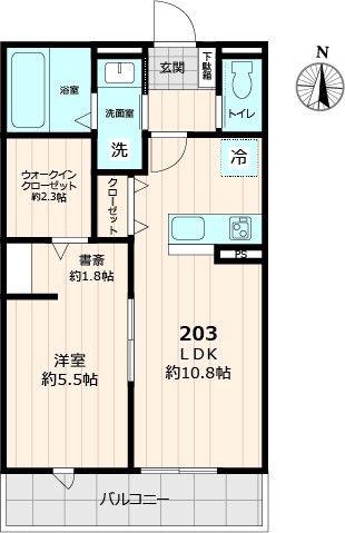 THE OASIS(1LDK/2階)の間取り写真