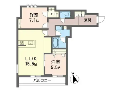 ピン シャン(2LDK/3階)の間取り写真