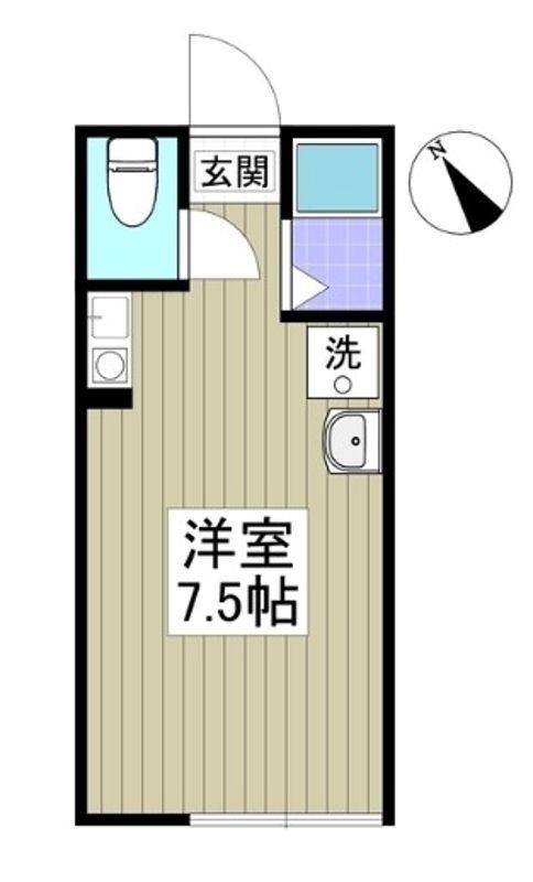 ケンジントン ミューズ(ワンルーム/1階)の間取り写真