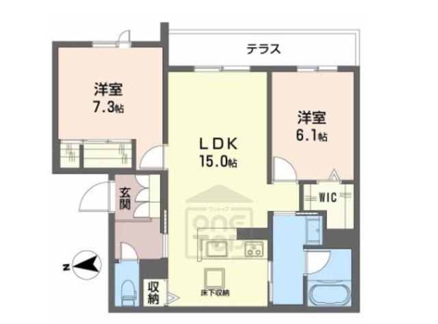 シャーメゾン ヴェルーラ(2LDK/1階)の間取り写真