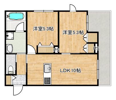 木月4丁目ヘーベルメゾン(2LDK/3階)の間取り写真