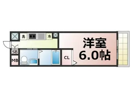 エステムプラザ大阪城パークフロント(1K/8階)の間取り写真