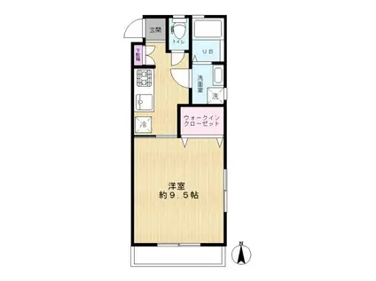 BEAUTY GARDEN(1K/2階)の間取り写真