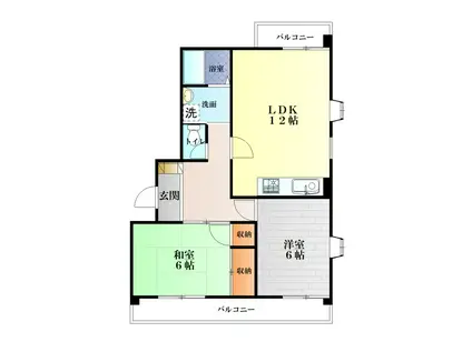 アルファメゾン(2LDK/2階)の間取り写真