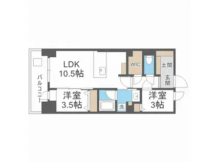 アーバネックス谷町六丁目(2LDK/5階)の間取り写真