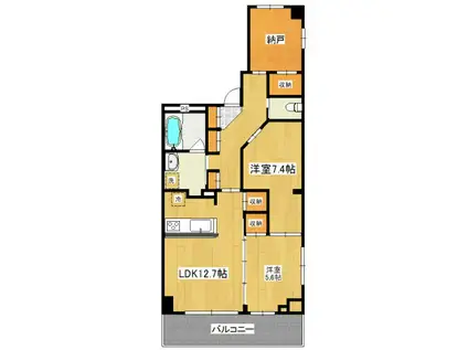 朝日レジデンスおおたかの森(2SLDK/7階)の間取り写真