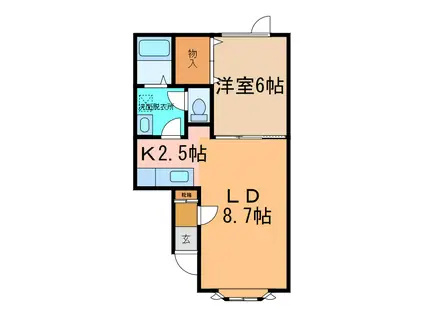 ESPOIRI.II(1LDK/2階)の間取り写真