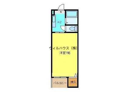 ミドウスジ堺1(1K/1階)の間取り写真