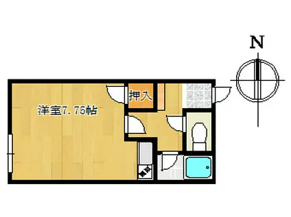 ハイツ聖(ワンルーム/1階)の間取り写真