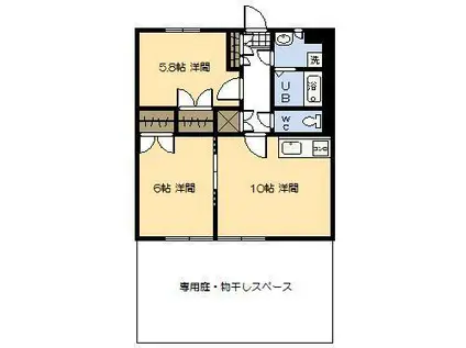 ラペシュルこだま(2LDK/1階)の間取り写真