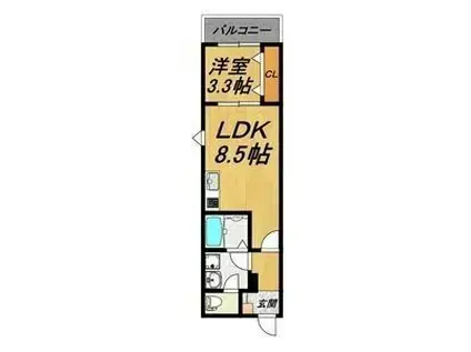 LE COCON 鳴海(1LDK/3階)の間取り写真