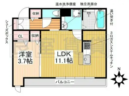 プランタン池下(1LDK/2階)の間取り写真