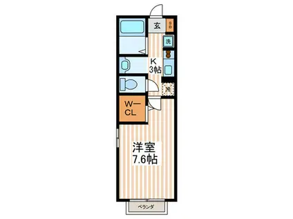 ベルゾーネ(1K/1階)の間取り写真