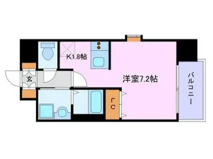 プレサンス名古屋駅前(ワンルーム/6階)の間取り写真