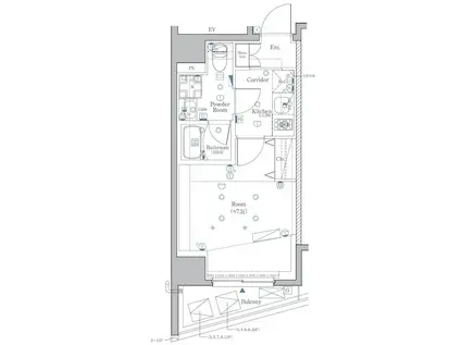 シーフォルム横濱平沼橋(1K/7階)の間取り写真