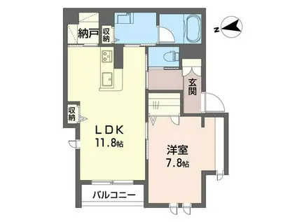 プラージュヴィラ(1LDK/2階)の間取り写真